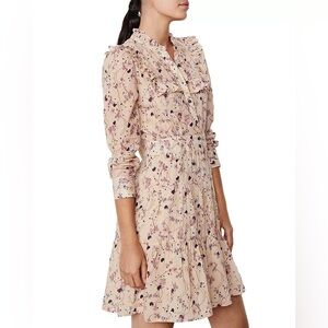 Ba&sh Belle Floral Nude Peasant Dress Women's Size Small